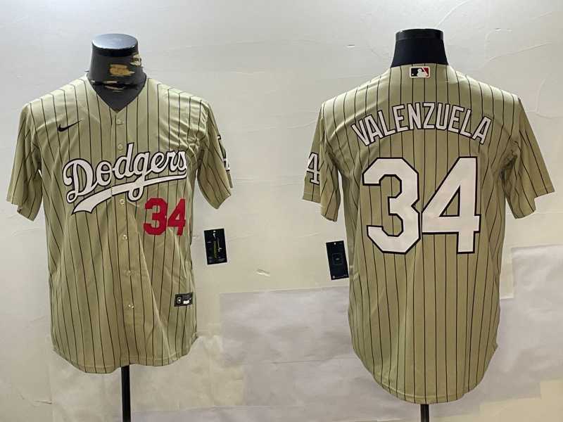 Mens Los Angeles Dodgers #34 Fernando Valenzuela Authentic Collection Stitched MLB Jerseys